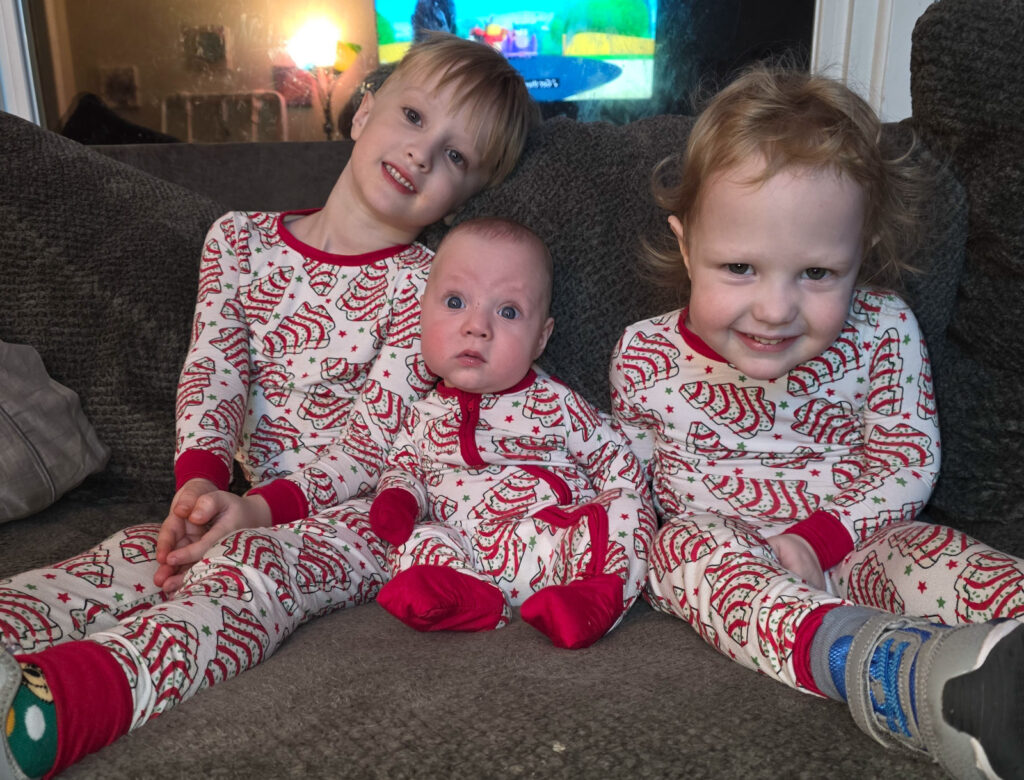 Atlas and brothers at Christmas